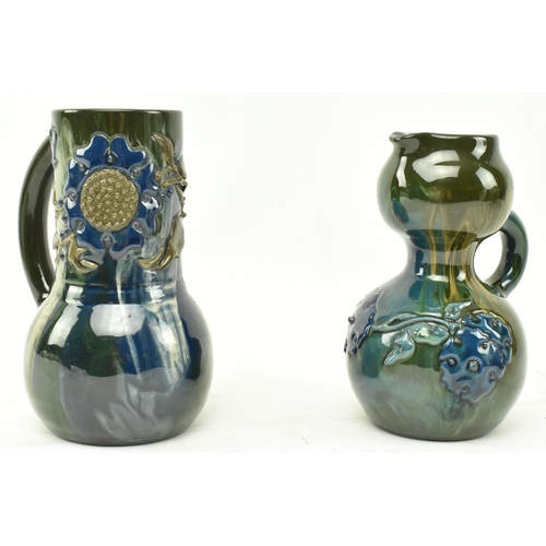 57 - Sir Edmund Harry Elton - Elton Ware Pottery, Clevedon - Three studio art pottery glazed handled jugs... 