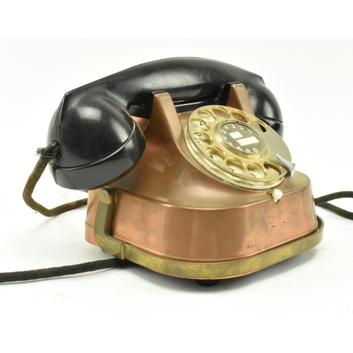 82 - RTT Phones - A retro mid 20th century circa 1950s copper & bakelite Bell kettle telephone by MFG Com... 