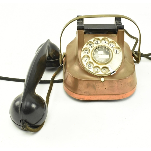 82 - RTT Phones - A retro mid 20th century circa 1950s copper & bakelite Bell kettle telephone by MFG Com... 