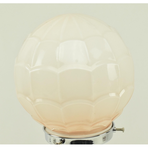 84 - A vintage 20th century Art Deco table / desk lamp light. The lamp having a shaped globe opaque glass... 