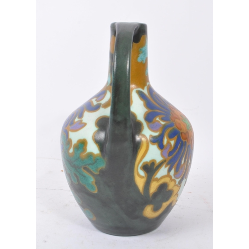 103 - Holland Amphora - An early 20th Century ceramic Holland Amphora twin handle chrisant Art Nouveau bul... 