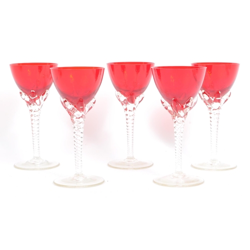 12 - A collection of vintage 20th century ceramic and glassware. Comprising of red drinking glass with tw... 