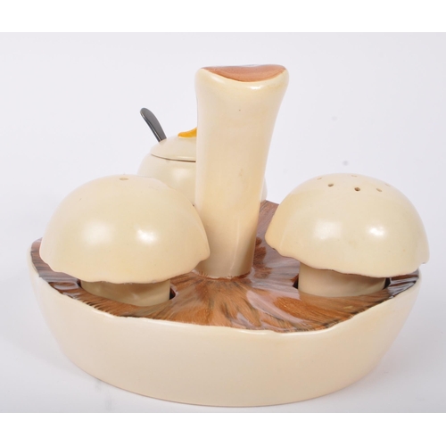 137 - Carlton Ware - A contemporary cruet / cottage set / condiment set. In the form of mushrooms. With un... 