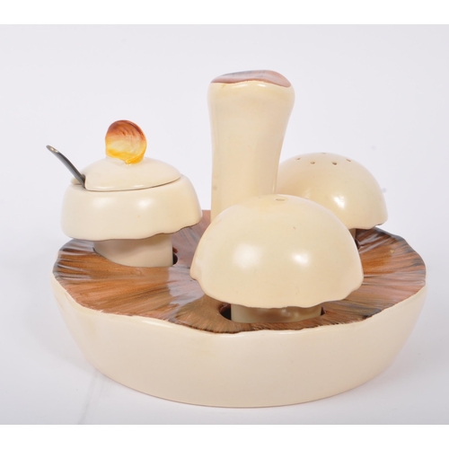 137 - Carlton Ware - A contemporary cruet / cottage set / condiment set. In the form of mushrooms. With un... 