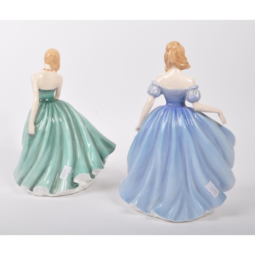 145 - Royal Doulton - Two 20th Century china porcelain figurines Royal Doulton Classics figure of the year... 