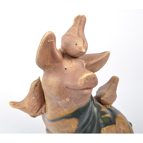 151 - John Bourdeaux Pottery - Made in the Isles of Scilly - A contemporary pottery / ceramic pig figure w... 