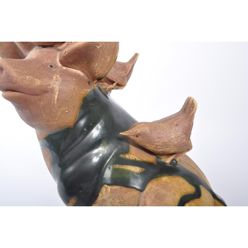 151 - John Bourdeaux Pottery - Made in the Isles of Scilly - A contemporary pottery / ceramic pig figure w... 