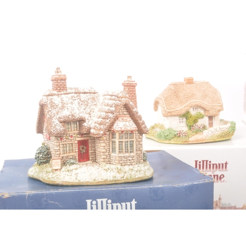 153 - Lilliput Lane - A collection of seven Lilliput Lane cottage figures / ornaments. To include Five Way... 