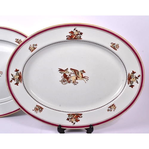 155 - Copeland - Mundy & Co - Two late 19th Century china porcelain Mundy & Co Bristol large meat platters... 