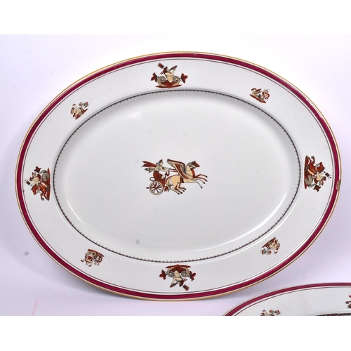 155 - Copeland - Mundy & Co - Two late 19th Century china porcelain Mundy & Co Bristol large meat platters... 