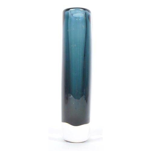 156 - Kosta / Murano - A mid 20th Century Swedish studio art glass vase of ovoid form with dark blue layer... 