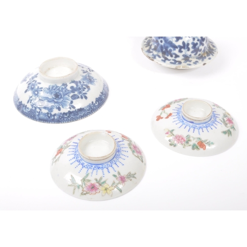 160 - A collection of 19th Century Chinese porcelain bowls compromising of a pair in white ground with flo... 