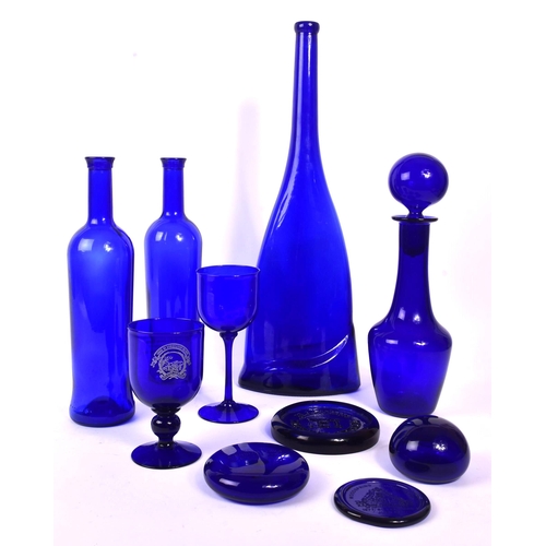 163 - A collection of 20th century Bristol and other cobalt blue glass. The collection to include a select... 