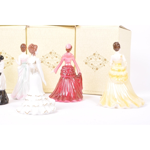 168 - Coalport - A collection of contemporary porcelain china female figurines. Comprising of Debutante of... 