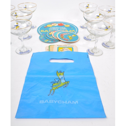 17 - Babycham - Perry alcoholic drink - A collection of twelve vintage 20th century Babycham drinking gla... 