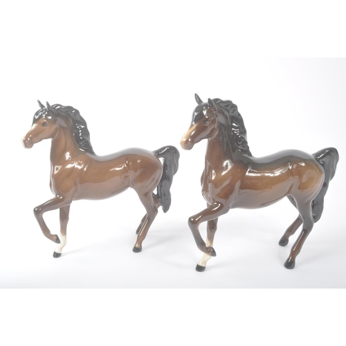 186 - John Beswick - A collection of five vintage 20th century porcelain china horse figures. Various size... 