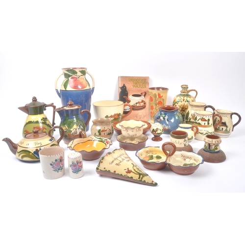 189 - Torquay Pottery / Motto Wares - A collection of ceramic pottery items. To include, large double hand... 