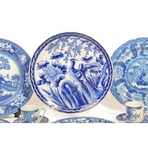 19 - A collection of fourteen assorted Victorian & early 20th century Ironstone blue and white ceramics. ... 