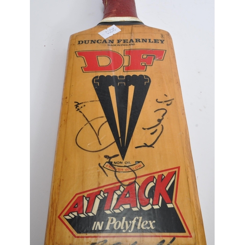 216 - Of Sporting Interest - Duncan Fearnley - Three Cricket bats. Together with a Slazenger example. Sign... 