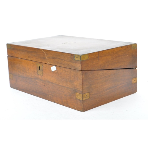 232 - A 19th century mahogany wood tea caddy box with later oak wood writing slope. The tea caddy of carto... 