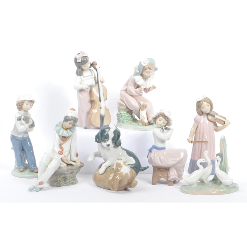 24 - A collection of eight late 20th century Spanish Nao for Lladro porcelain china tableware figurines. ... 