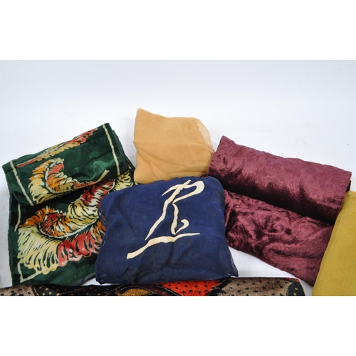 242 - A large collection of vintage 20th Century scarves to include silk, velvet and acetate fabrics in va... 