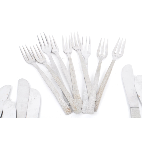 248 - Viners - A vintage 1970s ninety piece collection of stainless steel cutlery by Viners. With Textured... 