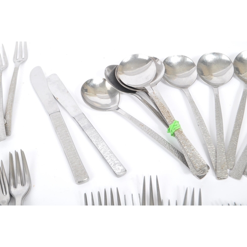 248 - Viners - A vintage 1970s ninety piece collection of stainless steel cutlery by Viners. With Textured... 