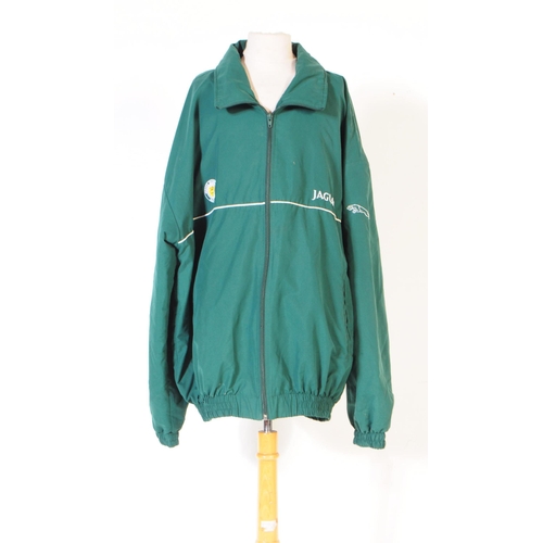 257 - Motorsport interest - a vintage Jaguar Drivers Club Australia jacket. Racing green with white trim, ... 