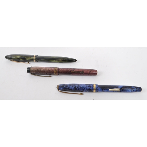 279 - Sheaffers & Burnham - Collection of three vintage 20th century writing fountain pens. Comprising of ... 