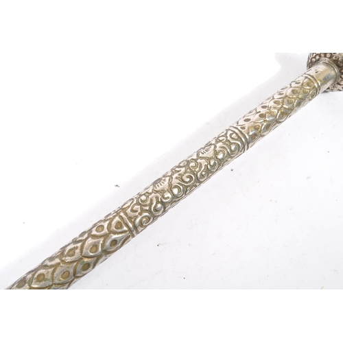 290 - A vintage 20th century Indian white metal swagger / walking stick cane in the form of an elephant. W... 