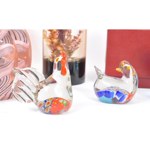 31 - An assortment of vintage animal / marine related & other studio art glass / resin paperweights. Bird... 