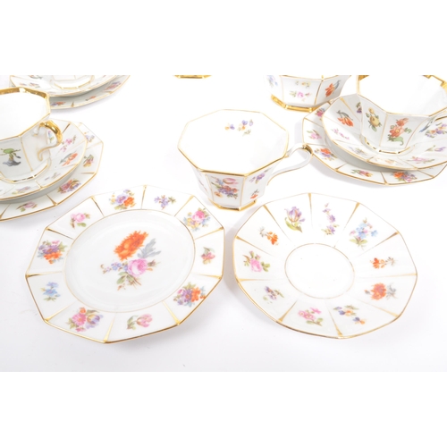 36 - A mid 20th century circa 1950s Bavaria tea / coffee service set. With multi coloured floral and frui... 