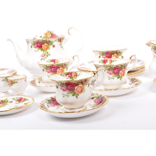 38 - Royal Albert - A mid 20th century circa 1960s ceramic tea service / set for four in the Old Country ... 