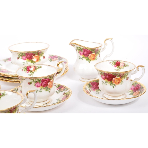 38 - Royal Albert - A mid 20th century circa 1960s ceramic tea service / set for four in the Old Country ... 