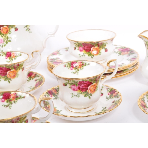 38 - Royal Albert - A mid 20th century circa 1960s ceramic tea service / set for four in the Old Country ... 