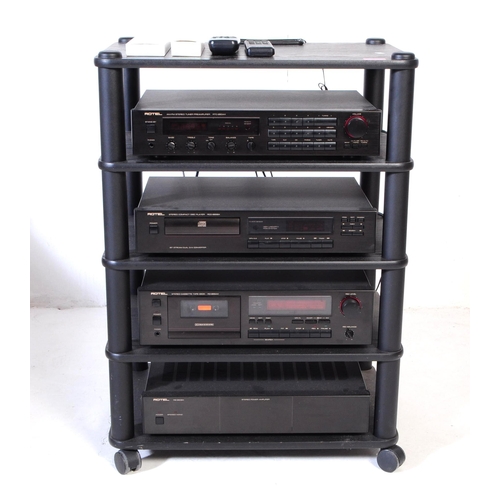 411 - Rotel - A 20th Century hi-fi stacking system comprising of stereo tuner preamplifier RTC-950AX, comp... 