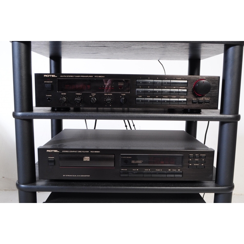 411 - Rotel - A 20th Century hi-fi stacking system comprising of stereo tuner preamplifier RTC-950AX, comp... 