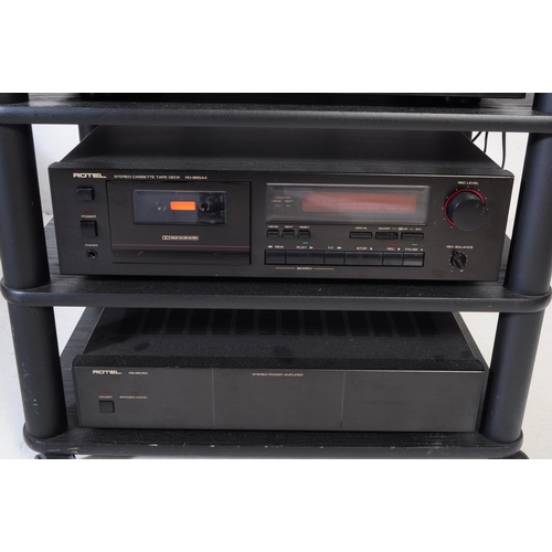 411 - Rotel - A 20th Century hi-fi stacking system comprising of stereo tuner preamplifier RTC-950AX, comp... 