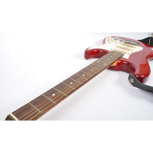 412 - Oregon - A vintage 20th century electric guitar. With maker mark to top, with brass inlaid frets, wh... 