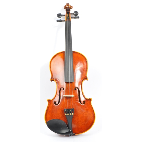 414 - Hidersine Piacenza - A 20th Century two piece back flamed maple finish 4/4 full sized violin with fi... 