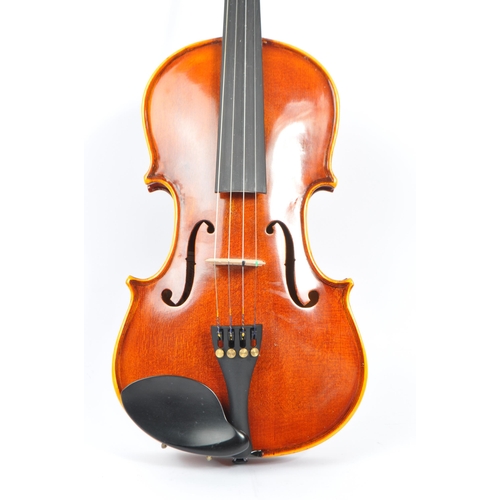 414 - Hidersine Piacenza - A 20th Century two piece back flamed maple finish 4/4 full sized violin with fi... 