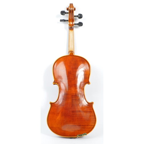 414 - Hidersine Piacenza - A 20th Century two piece back flamed maple finish 4/4 full sized violin with fi... 