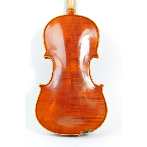 414 - Hidersine Piacenza - A 20th Century two piece back flamed maple finish 4/4 full sized violin with fi... 