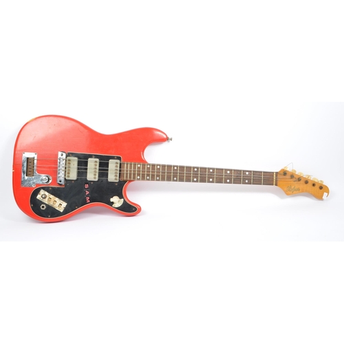 415 - Hofner - A 1960s retro German Hofner galaxie electric guitar in vinyl red with black scratchplate / ... 