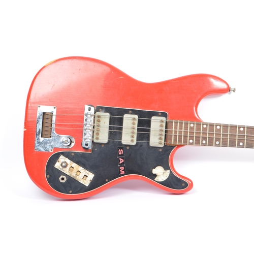 415 - Hofner - A 1960s retro German Hofner galaxie electric guitar in vinyl red with black scratchplate / ... 