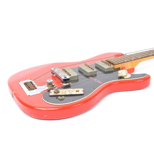 415 - Hofner - A 1960s retro German Hofner galaxie electric guitar in vinyl red with black scratchplate / ... 