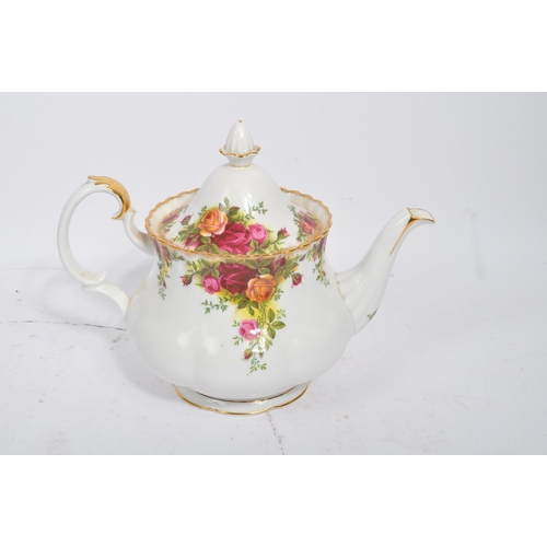 62 - Royal Albert - Old Country Roses - A mid 20th century part tea service / set. Comprising of teapot, ... 