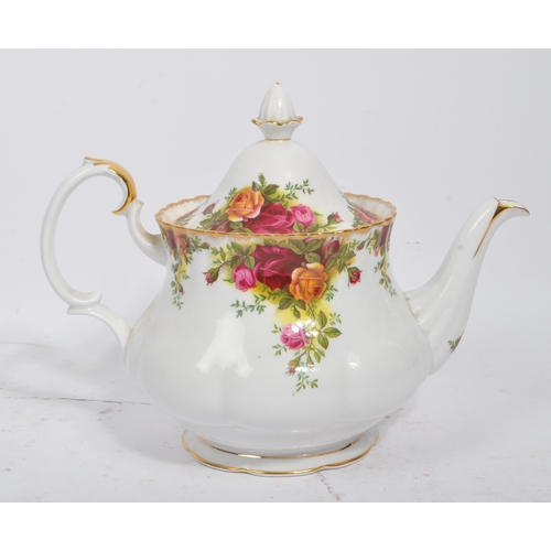 62 - Royal Albert - Old Country Roses - A mid 20th century part tea service / set. Comprising of teapot, ... 