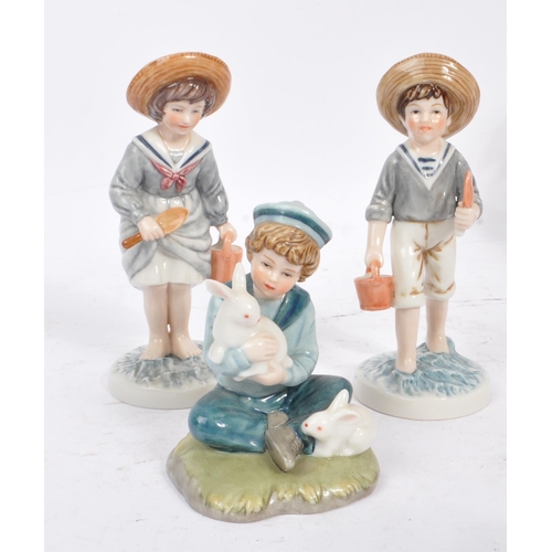 63 - Royal Doulton - Royal Osborne - A collection of vintage 20th century porcelain figurines. Mainly chi... 